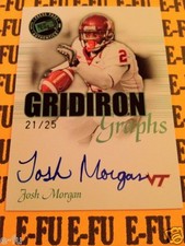 2008 Press Pass JOSH MORGAN Autograph Virginia Tech Hokies RC Auto #ed 21/25