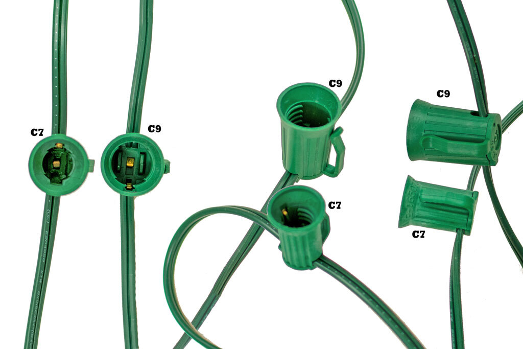XBRW Outdoor Light Strings Hanging Patio Cords Sockets w' Male Female