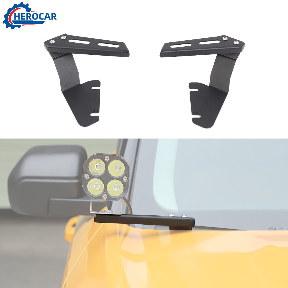 2Pc Engine Hood Fog Light Bracket Stand for 2021+ Ford Bronco Sport