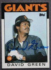 San Francisco Giants David Green signed / autographed 1986 Topps Baseball card--
