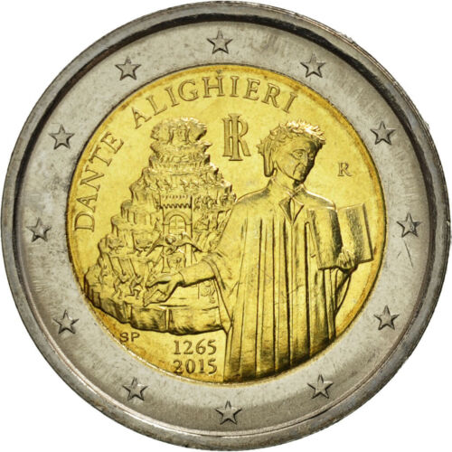 [#461028] Italy, 2 Euro, Dante Alighieri, 2015, SPL, Bi-Metallic - Picture 1 of 2