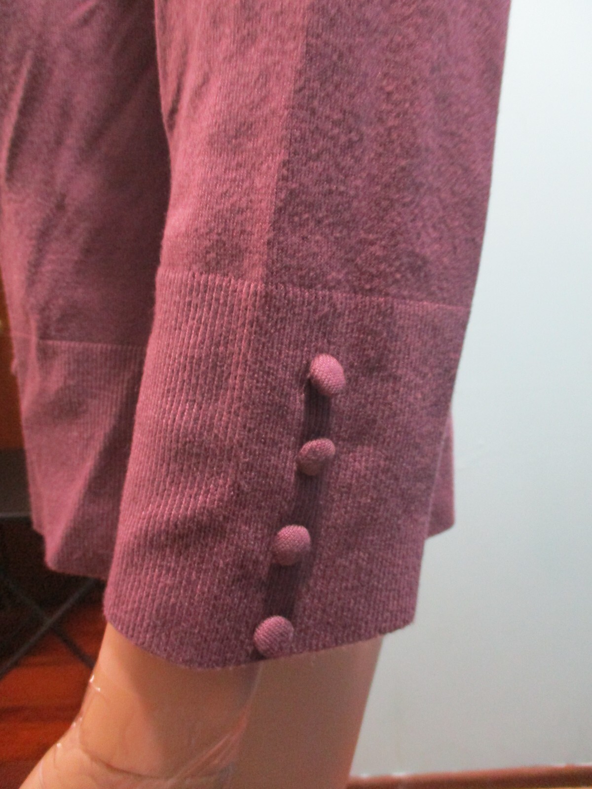size PL purple button down knit jacket blouse GRA… - image 6