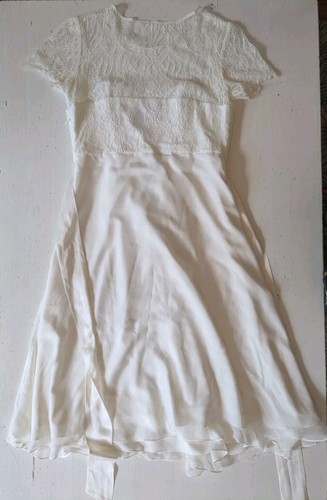 Standesamt Brautkleid S 38 100% Seide Séraphine Umstand creme weiß Spitze - Bild 7 von 12