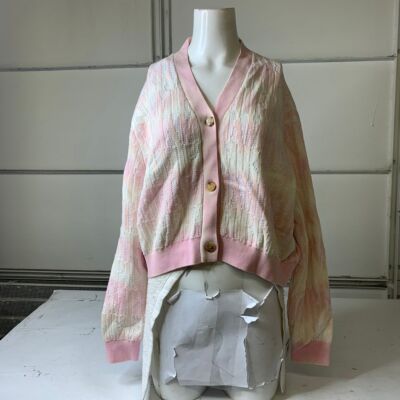 AMIRI Repeat Cardigan Women's Size Small Pink