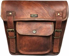 Distressed Leather 1 Side Pouch Saddle Panniers Bags 1 Saddlebags Motorcycle