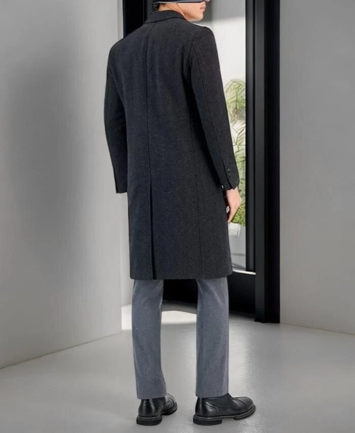 Abrigo Hugo By Hugo Boss Para Hombre Carbón Calce Ajustado Doble Pecho Talla 42R Nuevo Con Etiquetas Foto 3 de 4