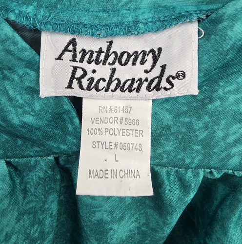 Anthony Richards Kaftan Mumu Dress Womens Large Pockets Short Sleeve Midi Green - Picture 5 of 13
