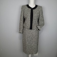 KASPER Separates Jacket Skirt Black White Tweed Sz 6 blazer work career e3