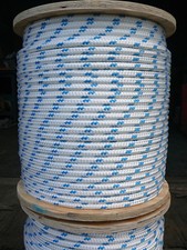 NovaTech XLE Halyard Sheet Line, Dacron Sailboat Rope 3/8" x 100' White/Blue