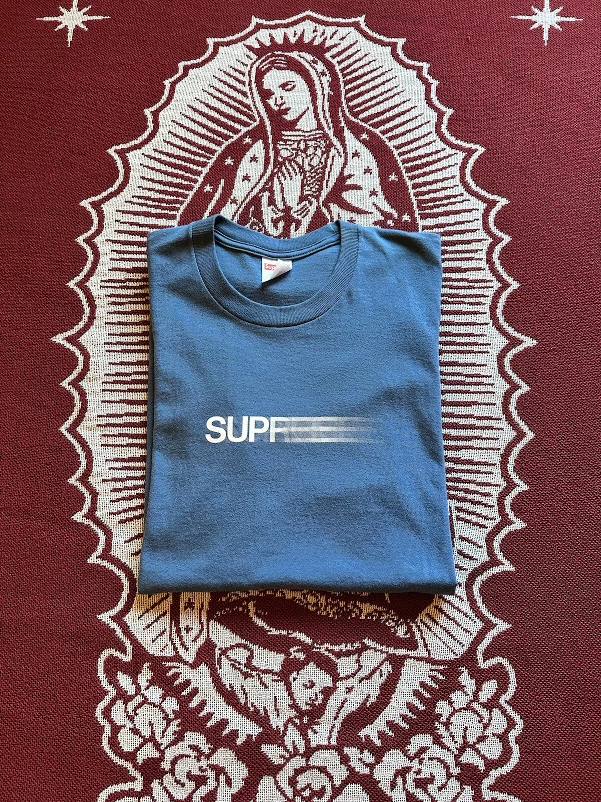Tee shirt bleu logo Supreme Motion taille M