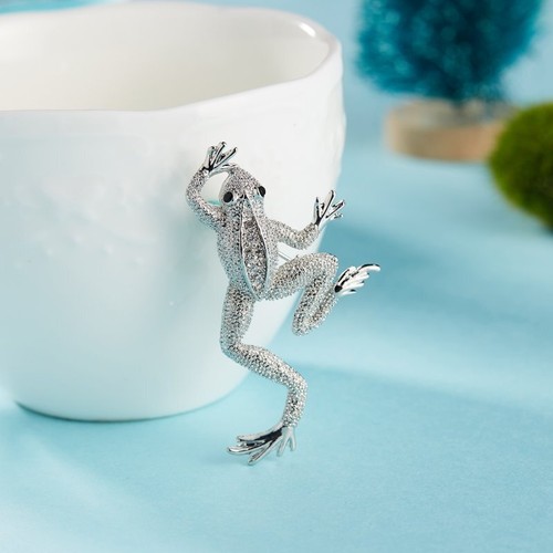 Fashion Lovely Crystal Rhinestone Frog Brooch Pin Women Sweater Badge Jewelry - Picture 9 of 24