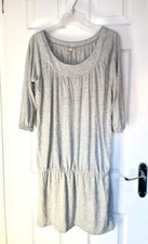 Grey Miss Fiori Grey Quarter Length Sleeve Mini Dress Size 14 uk