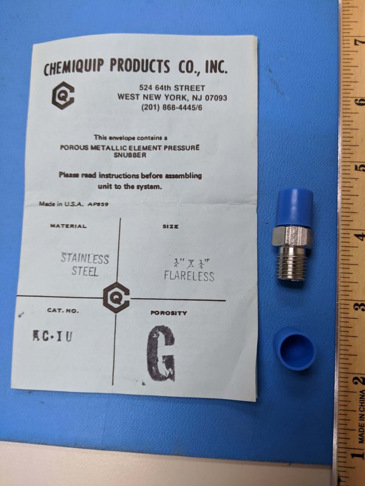 Chemiquip 25S-e Mux Control Pod Pressure Snubber 1/4"Npt – Aeliya Marine - Foto 5