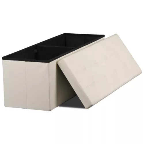Folding Storage Ottoman Bench Foot Rest Foot Stool for Bedroom Entryway Indoor - Imagen 29 de 93
