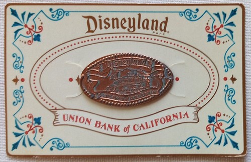 Vintage Disneyland Lily Belle Train, Railroad / Union Bank, Pressed Penny & Card