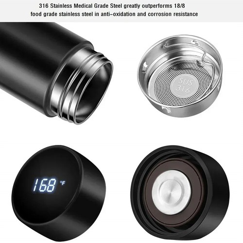 Intelligent Temperature Display Thermal Mug 304 Stainless Steel Thermos Bottle L - Picture 18 of 36
