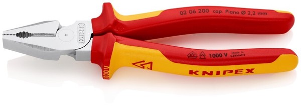 Knipex 02 06 200 Kraft-Kombizange Isoliert Mit Mehrkomponenten-HüLlen, Vde-Geprü-image