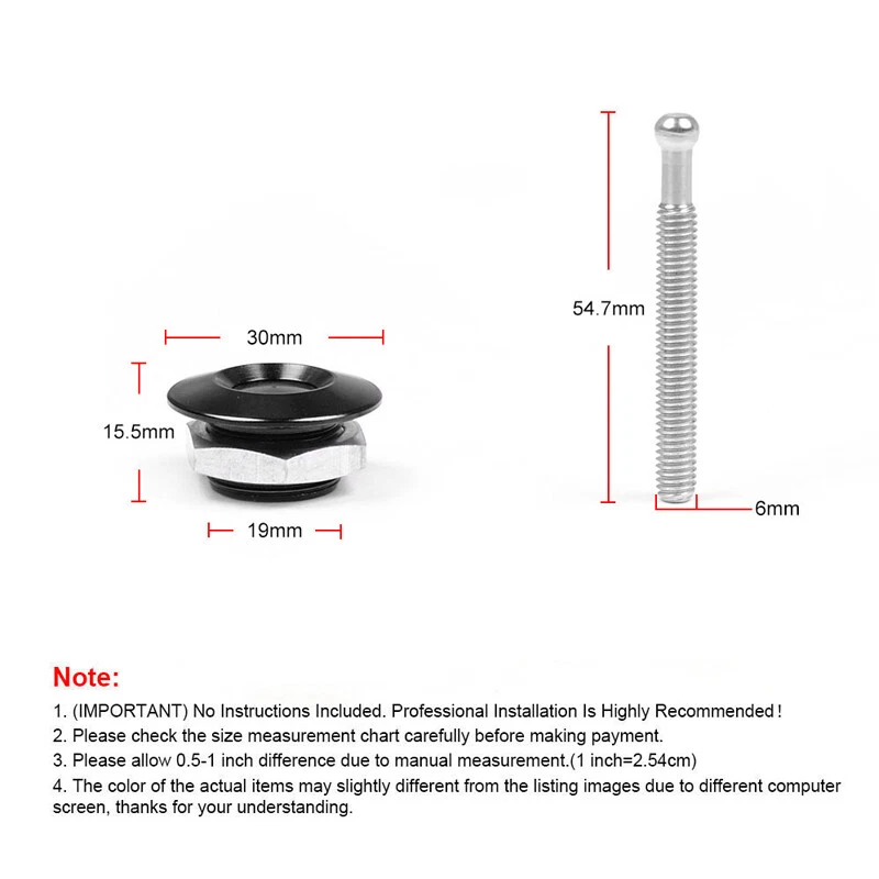 Kit de 4 piezas de pines de bloqueo de capó de parachoques de coche de liberación rápida con botón pulsador Foto 2 de 4