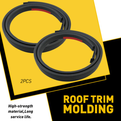 For 2007-2020 Tundra Double Cab 2PCS Roof Drip Trim Molding Black