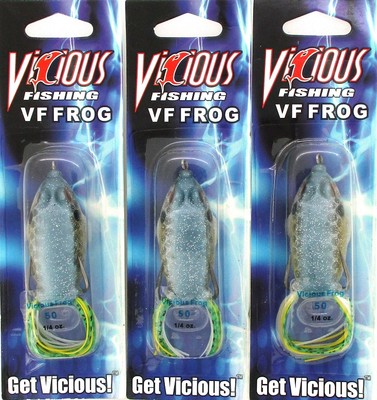 (3) Vicious Fishing 1/4 Oz. Topwater 2'' VF Frog VF50 Sexy Brand New In Pack