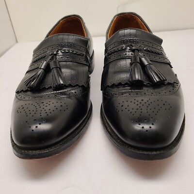 Allen Edmonds Bradenton Black Leather Kiltie Tassel Loafers  display picture 1