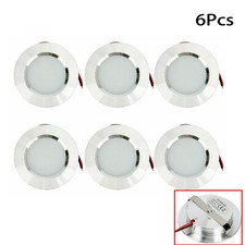 6x 12V LED Lights Recessed Ceiling light For RV Camper Interior Cool White 6400K