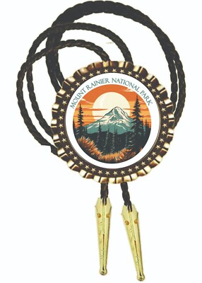 Mount Rainier National Park o Bolo Tie Men's Neckties Gift for Dad