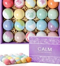 Holiday 20 Colourful Bath Bombs With Essential Oils SPA Christmas 🎁