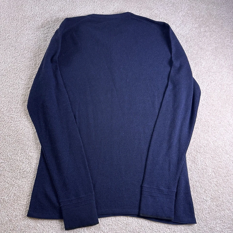 Rag & Bone New York Sweater Men L Blue Merino Wool Heathered Henley - Image 2 of 4