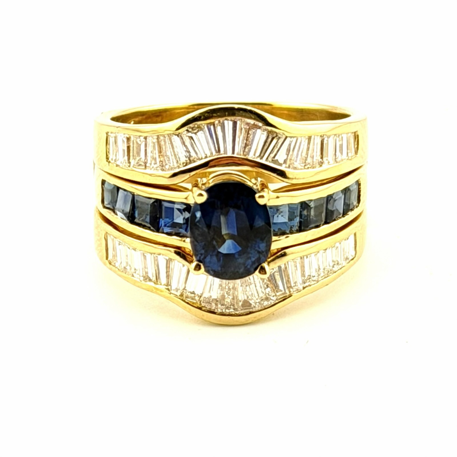 DIAMOND/SAPPHIRE/RUBY INTERCHANGING RING - 14K YE… - image 5