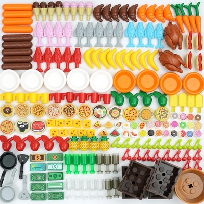 BroTex 200+pcs Food Building Small, Red, Orange, Yellow, Green, Blue, Purple 