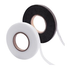 Saumband Baumwolle, 2 Rollen 128m Schwarz & Weiß, Elastisch, Beidseitig Hafte...