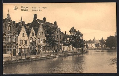 Old postcard Bruges, Qual de la Poterie 