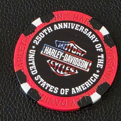 250 ANNIVERSARY LAS VEGAS HD - NEVADA Red/Black~Harley Davidson Poker Chip