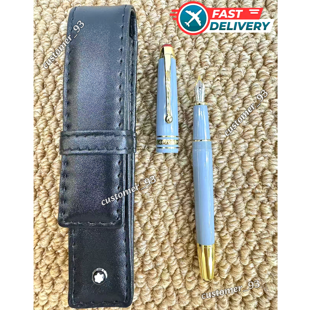 x*i様 ◾️MONTBLANC Meisterstück ciassic163 Montblanc Meisterstück 163 Fountain Pen Light Blue/Gold Trim w