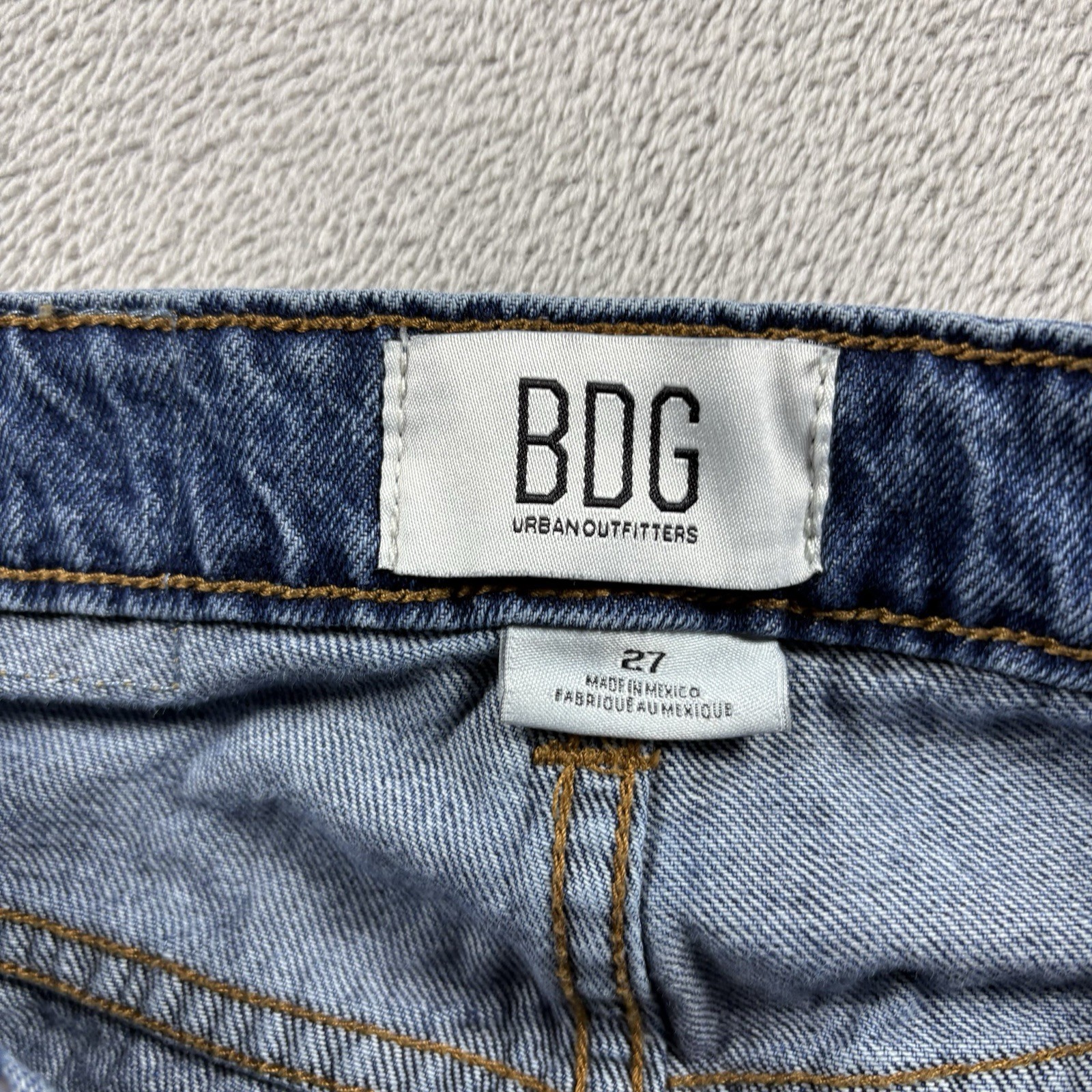 BDG Carpenter Double Knee Women's Size 27 Blue Jeans Y2K Paint Distress #1A
