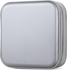 CD Case, 40 Capacity Hard Plastic DVD Case Portable Zipper CD/DVD Wallet Holder