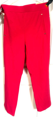 Michael Kors Red Large Straight Leg Ankle Pull On Pants NEW