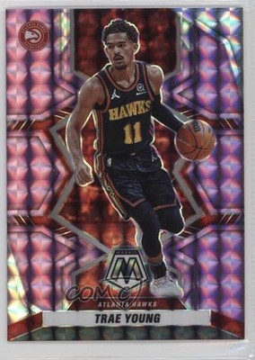 2021-22 Panini Mosaic Purple Mosaic Prizm /49 Trae Young #129 1pe9