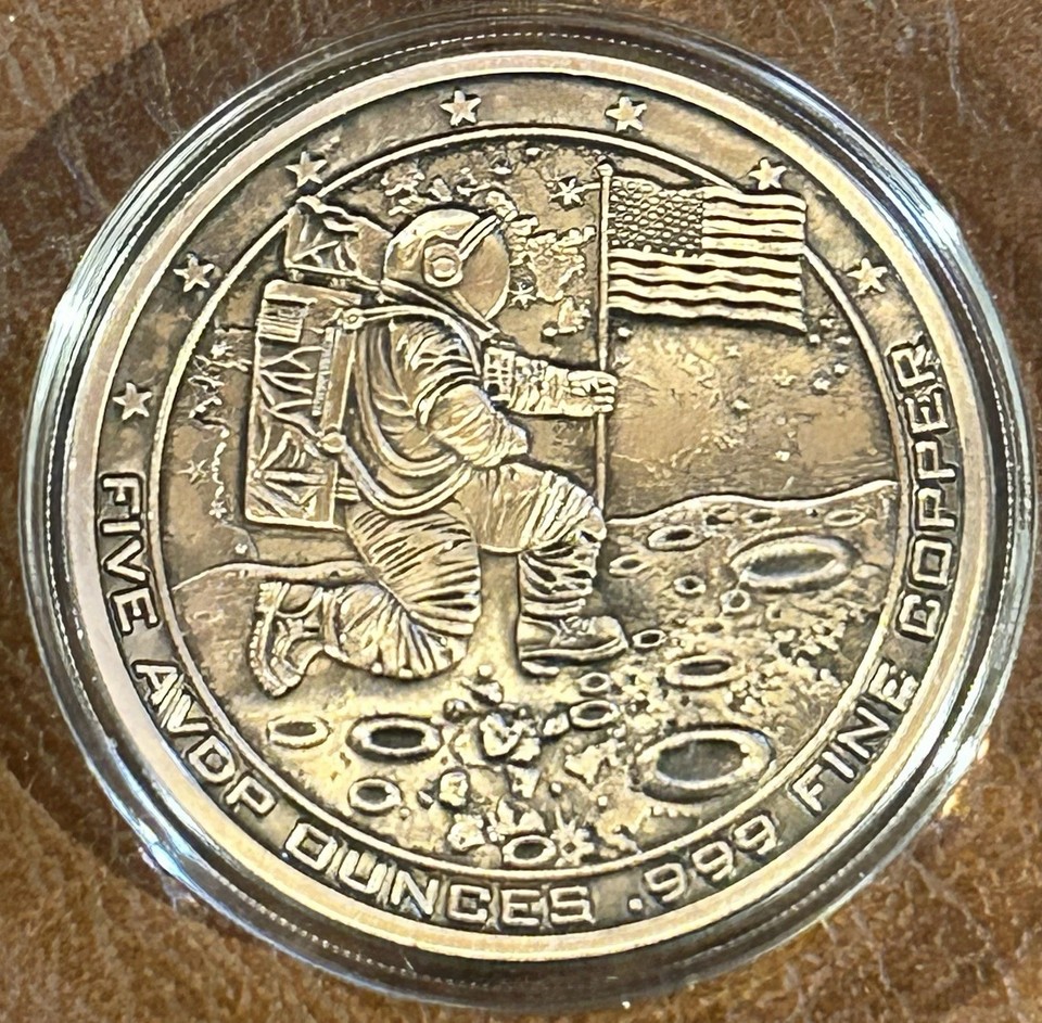 5 oz Copper Space Commander Astronaut – .999 Fine – Colored & Antiqued ...