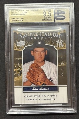 2008 UPPER DECK YANKEE STADIUM LEGACY COLLECTION - Don Larsen Beckett 9,5