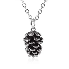 Metal Pine Nuts Necklace Charm Retro Pinecone Nut Plant Specimen Pendants Neckla