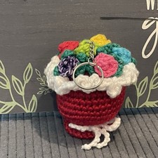 Handmade Crochet Flower Bouquet Keychain