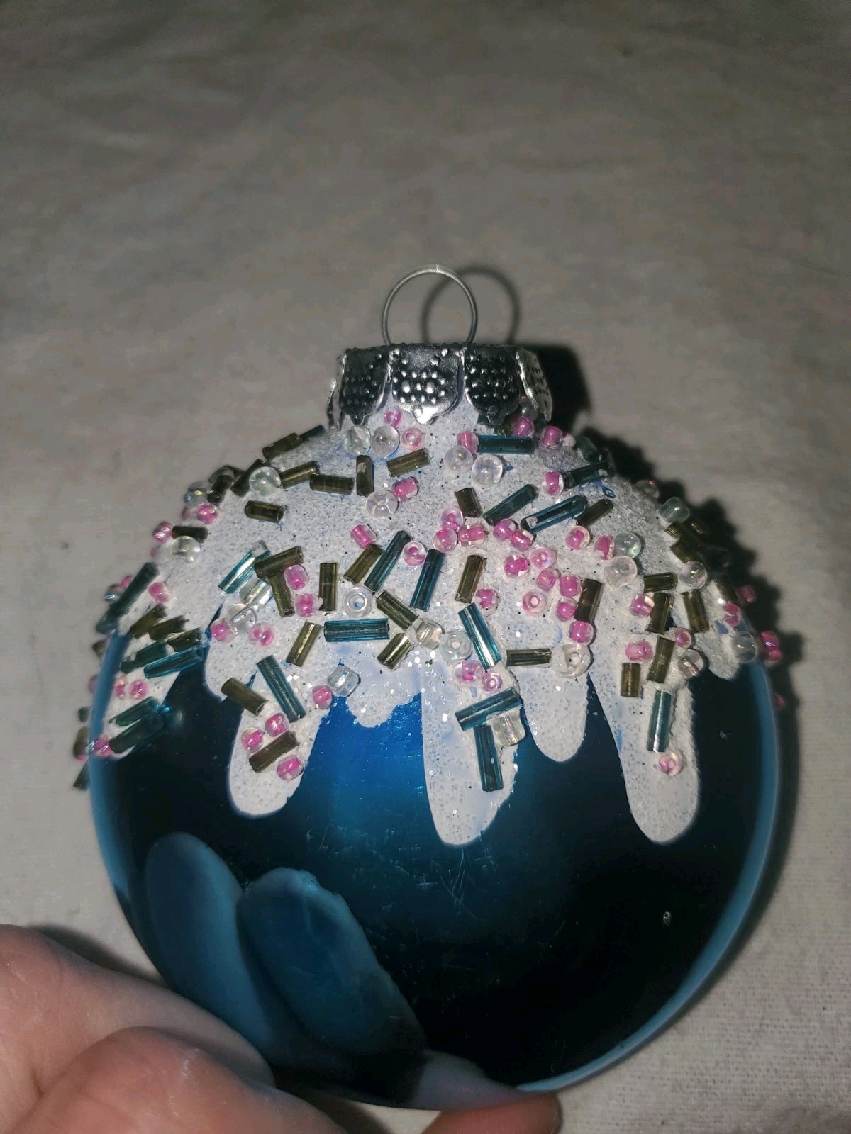 Rauch Candy Inspired Glass Christmas Ornaments Lot of 3 Pink Blue 