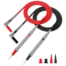 Silicone Multimeter Test Leads with Gold-Plated Probes, 48 inch Long, CAT III...