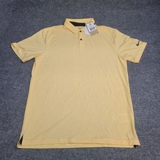 Nike Polo Shirt Mens Medium Yellow Heathered Golf Dri Fit Tour Performance Top