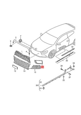 Genuine VW Scirocco 138 Closing Element Left 1K8853949A9B9