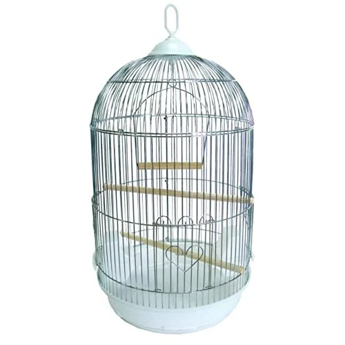 YML A1564 Bar Spacing Round Bird Cage White Small