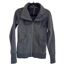 Lululemon Cozy Cuddle Up Full Zip Jacket Heathered Charcoal Gray Womens size 4