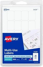 Removable Multi-Use ID Labels on Printable 1x3/4in White 1000/PK - 1EA